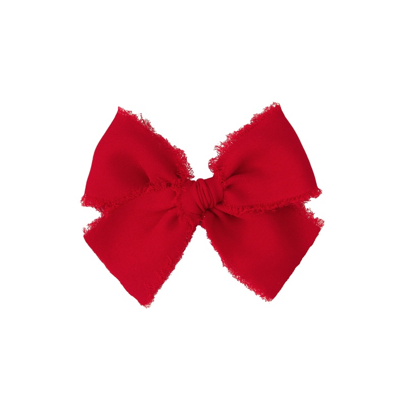 Chiffon Bow – Red Clip