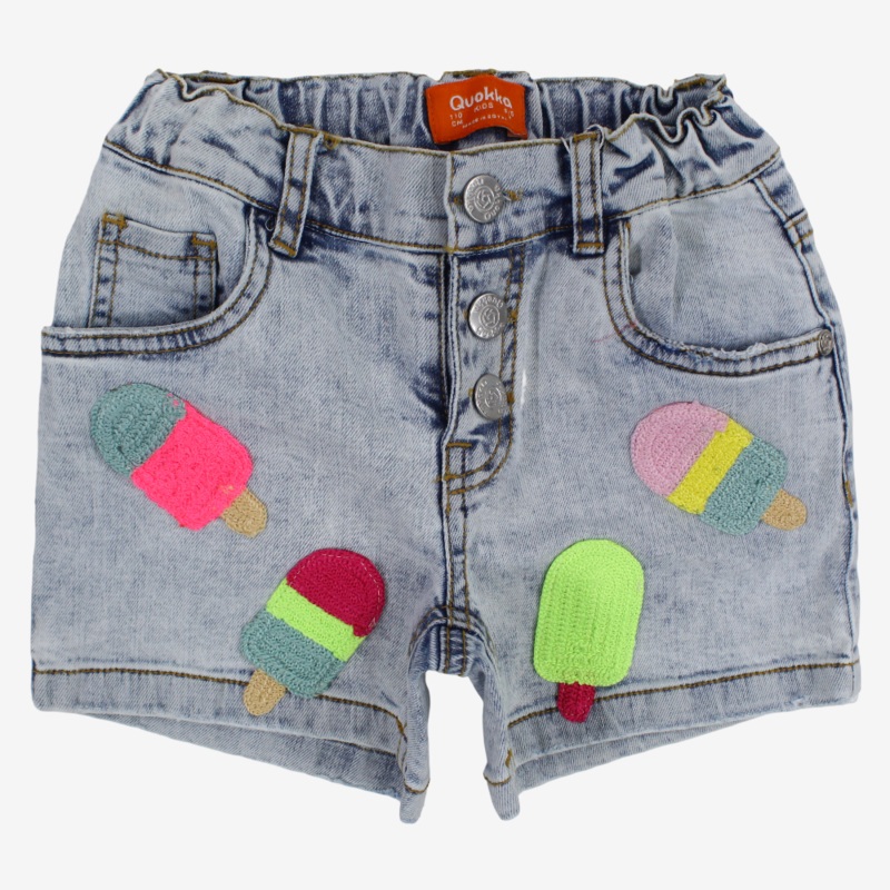 Girls Short Jeans   Wash Ice Cream