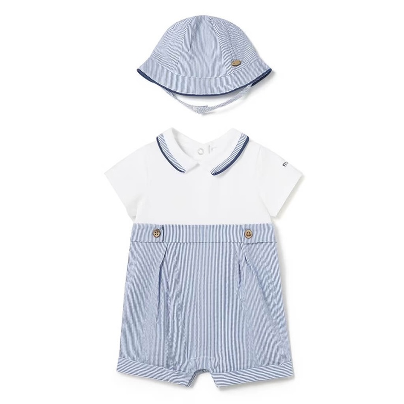 MYL Seersucker Romper with Hat
