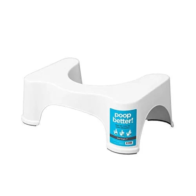 The Original Bathroom Toilet Stool, 7 Inch height, White