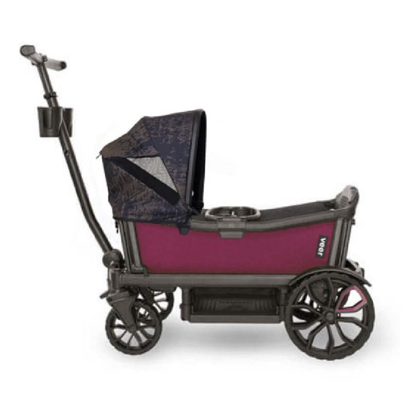 Veer Cruiser (2 Seater) Stroller Wagon + Canopy Bundle – Pink Agate/Surf
