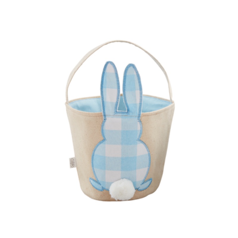 Check Easter Bunny Basket – Blue