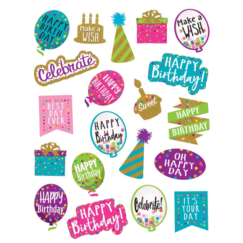 Confetti Happy Birthday Stickers(C)