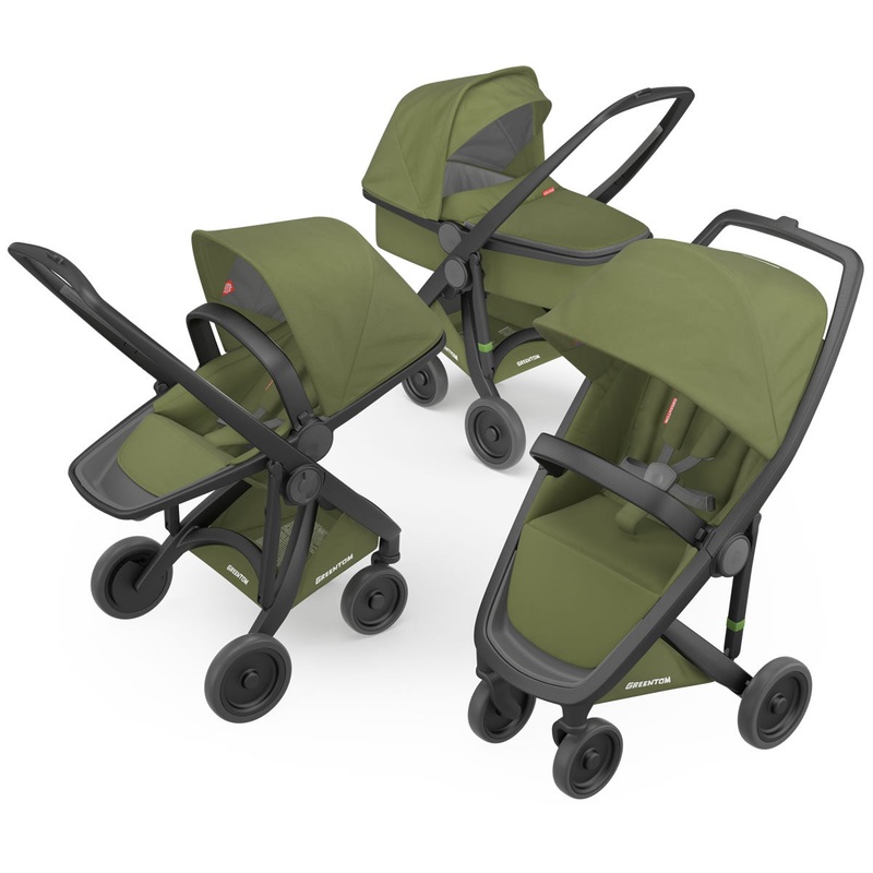 Greentom 3 in 1 Stroller – Black/Olive