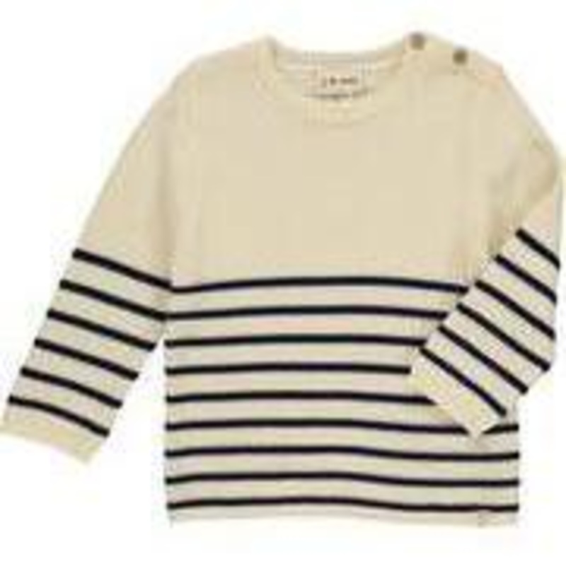 Me & Henry Breton Toddler Sweater | Cream/Navy Stripe