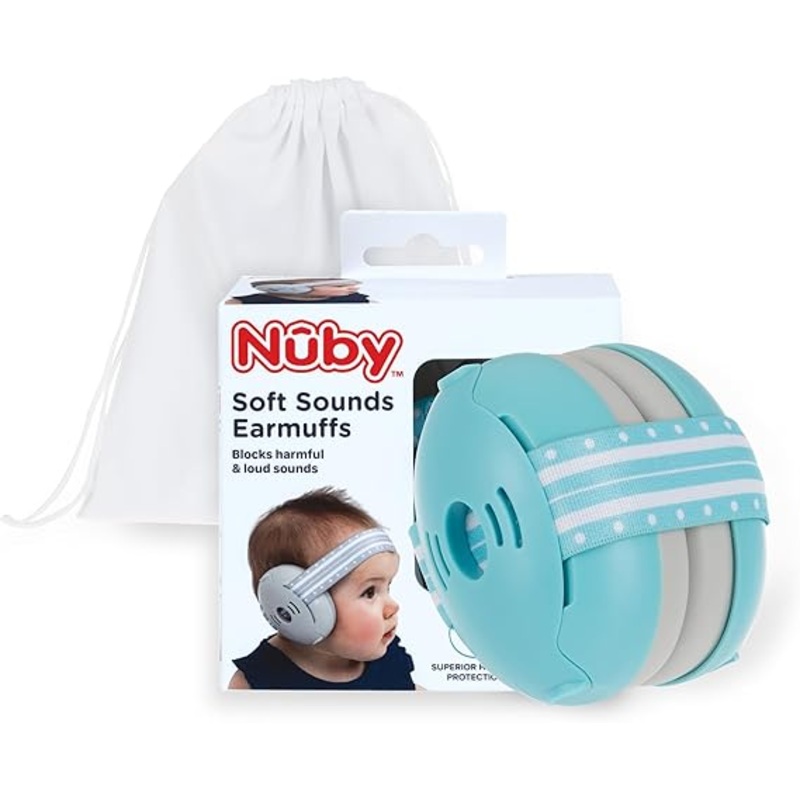 Nuby Soft Sounds Baby Earmuffs, Blue