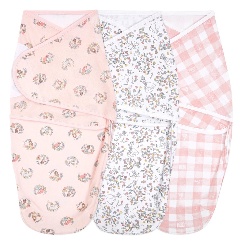 Aden + Anais Essentials Easy Wrap Swaddle, 3 Pack, Small (0-3 Months), Disney Princess