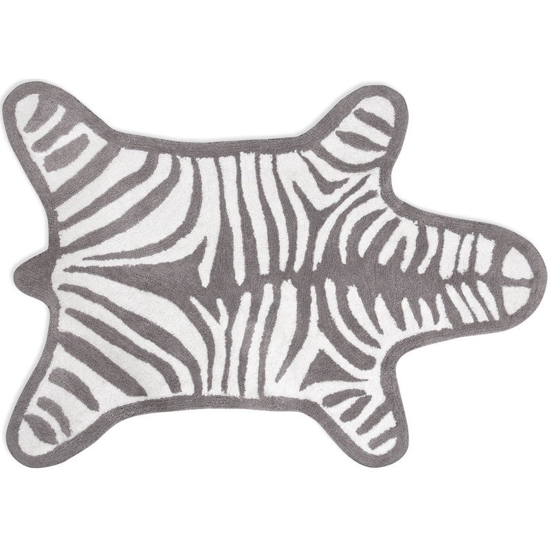 Jonathan Adler Zebra Bath Rug in Gray