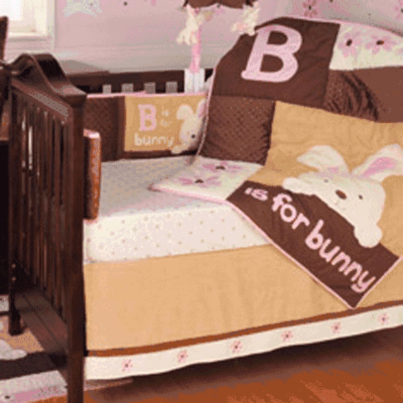 KidsLine B Is For Bunny 4 Piece Crib Bedding Set