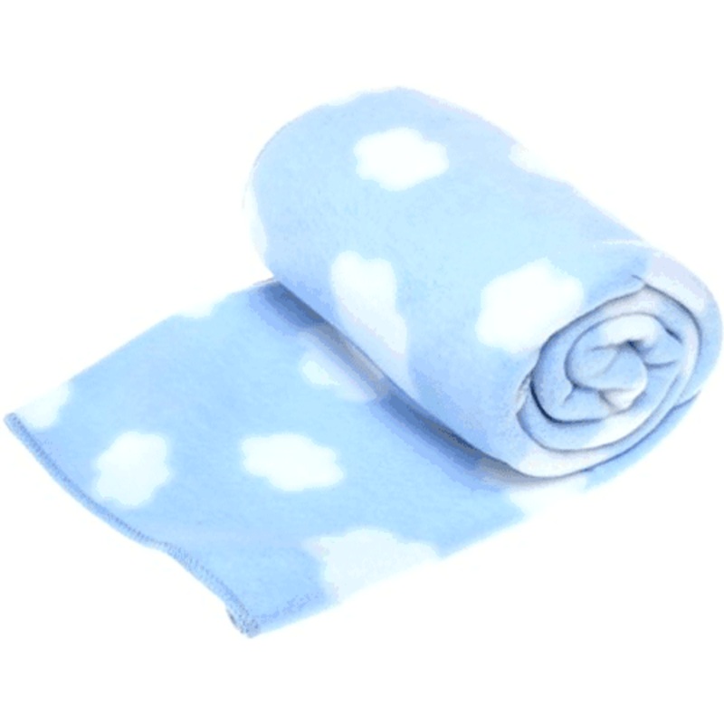 KidsLine Printed Fleece Blanket in Cloud Blue