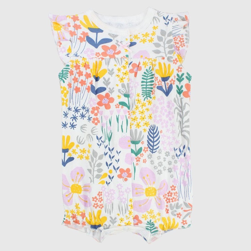 Multicolored Ruffled Shoulders Romper