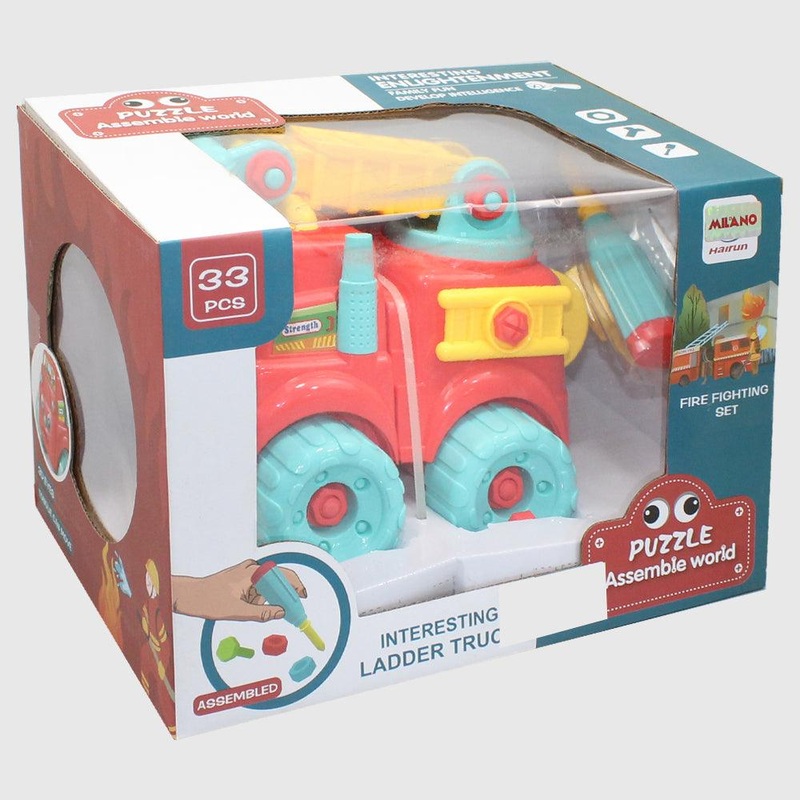 Puzzle Assemble World Interesting Ladder Truck 33 Pcs