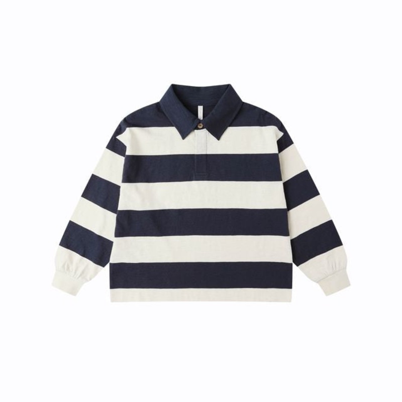 Rugby Polo – Navy Stripe