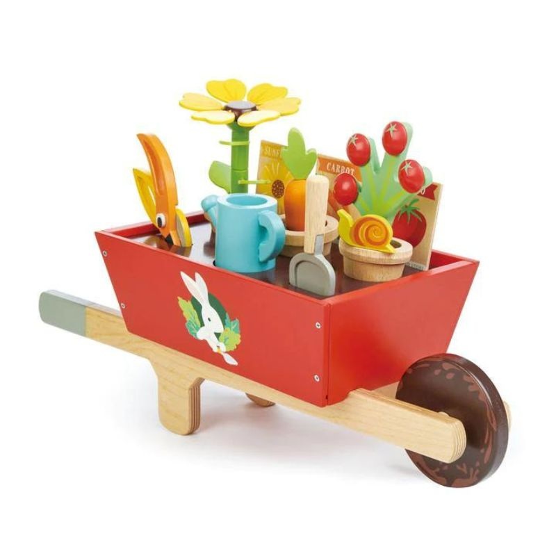 Wooden Garden Wheelbarrow Set