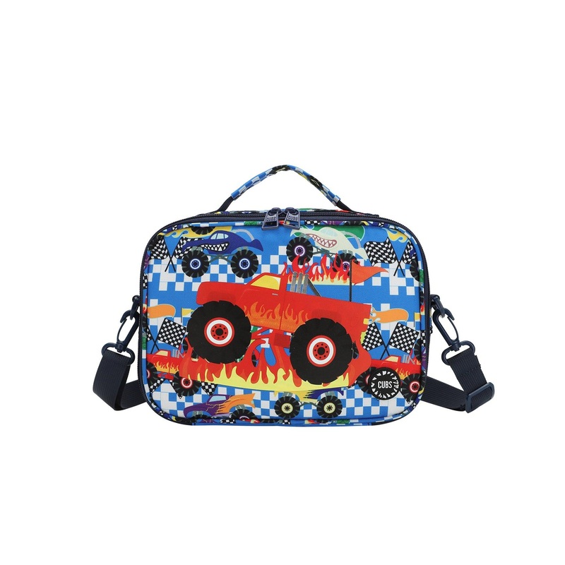 Cubs Monster Truck In Flames Cross Body Lunch Bag