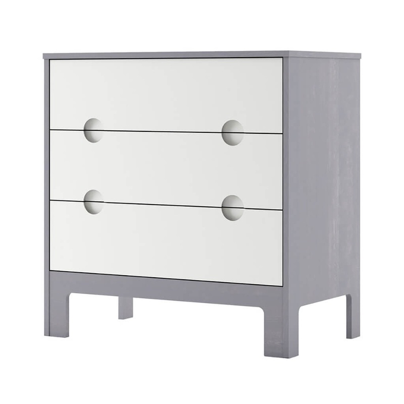 Cupcake 3 Drawer Dresser White/Grey