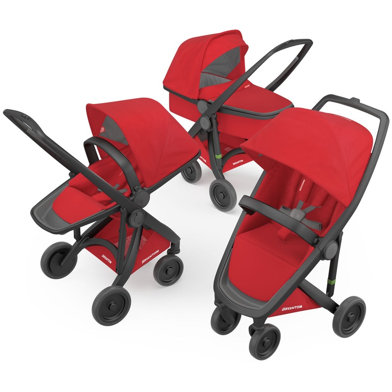 Greentom 3 in 1 Stroller – Black/Red