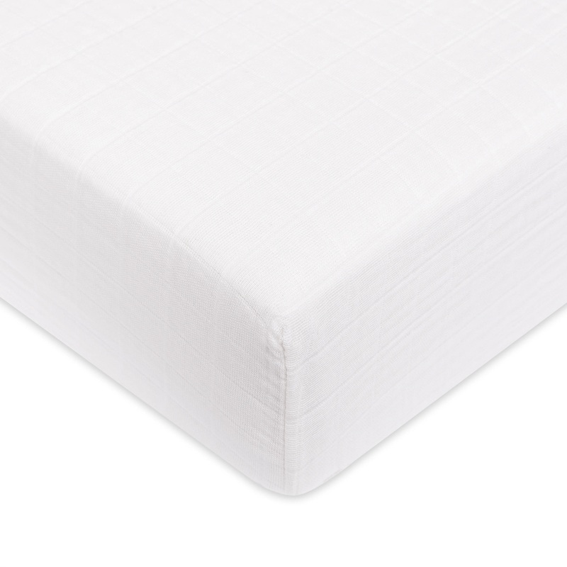 Muslin Crib Sheet – White