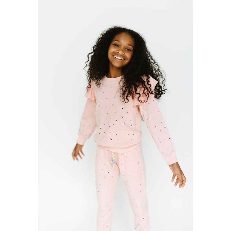 Rainbow Crystal Ruffle Jogger Set