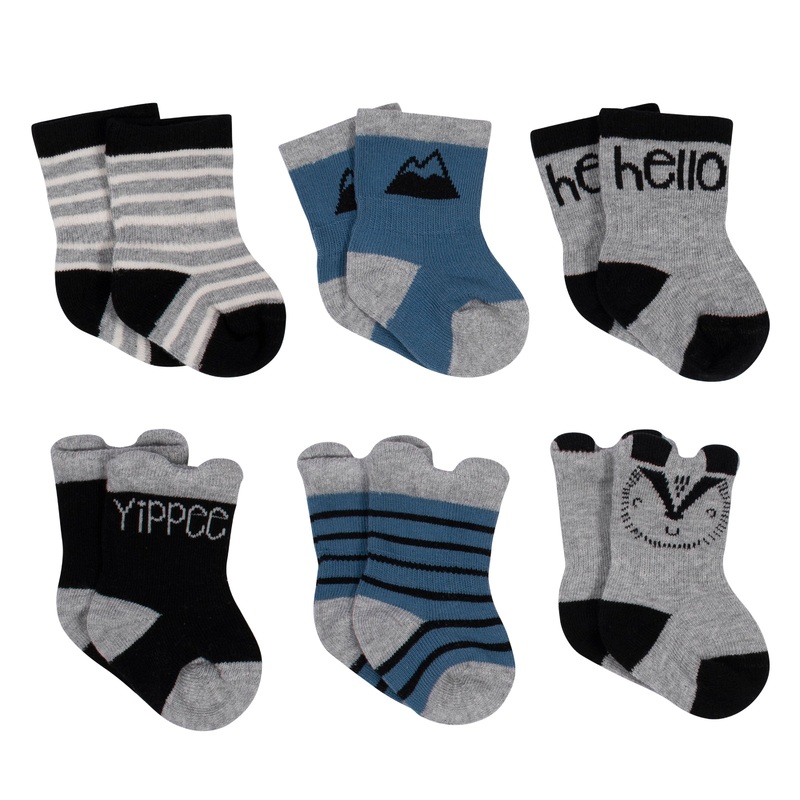 6-Pack Baby Boys Comfy Stretch Badger Wiggle Proof Socks