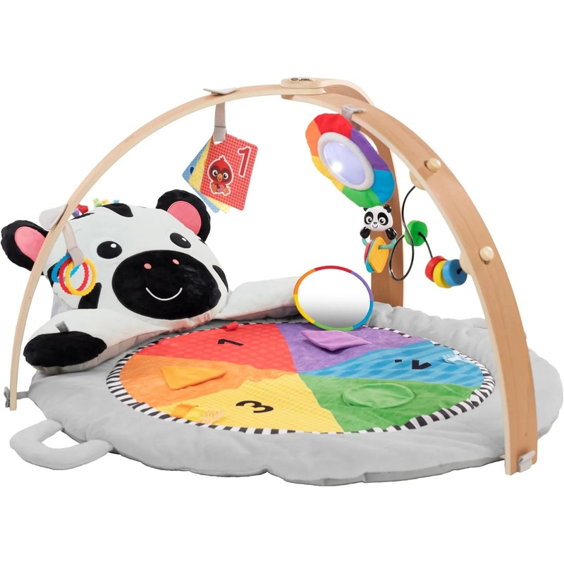 Baby Einstein Zen’s Activity Milestones Plush Gym with Wooden Bar