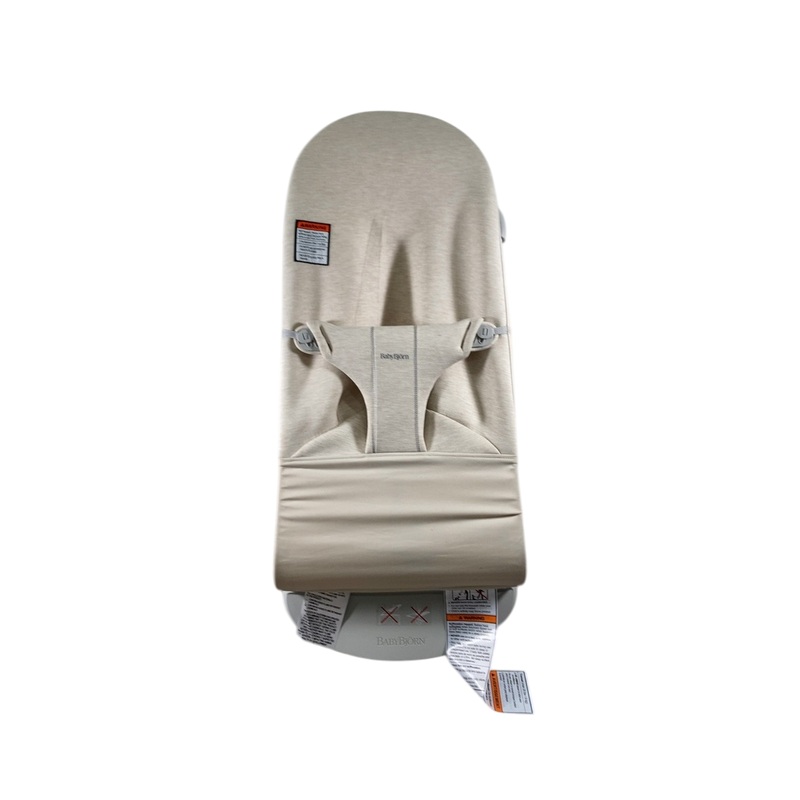 BabyBjorn Bouncer Bliss Bundle With Toy Bar, Flying Friends, Light Gray Frame, Light Beige 3D Jersey
