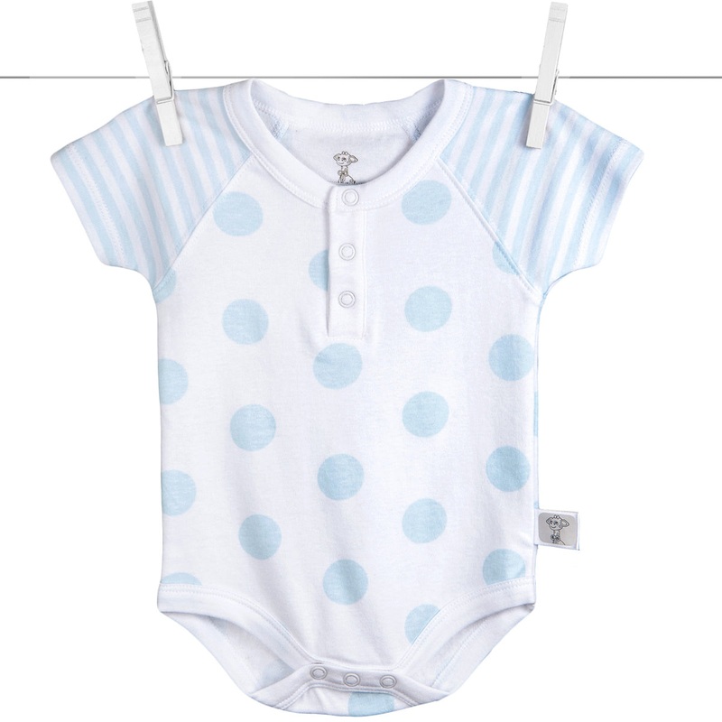 Little Giraffe Lollipop Henley Bodysuit in Blue – 3 to 6 Months
