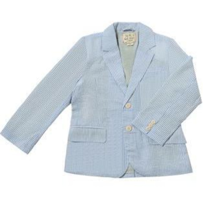 Me & Henry Harold Seersucker Jacket | Blue Stripe Seersucker