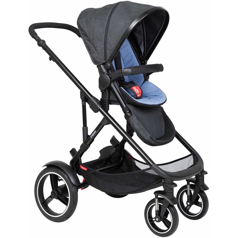 Phil & Teds Voyager Stroller & Liner – Black/Sky