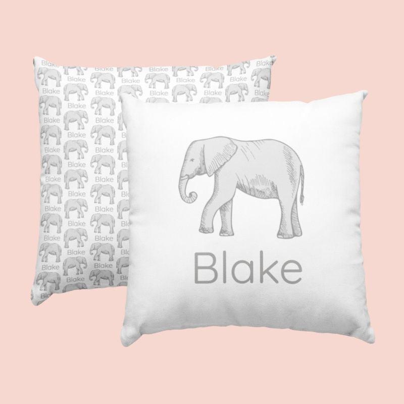 Sugar + Maple Custom Pillow | Centered Elephant