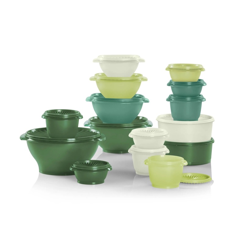 30pc (set of 15) Heritage Food Storage Container Set Assorted Green