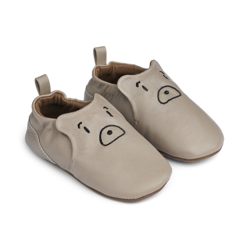 Eliot Bear Leather Slippers