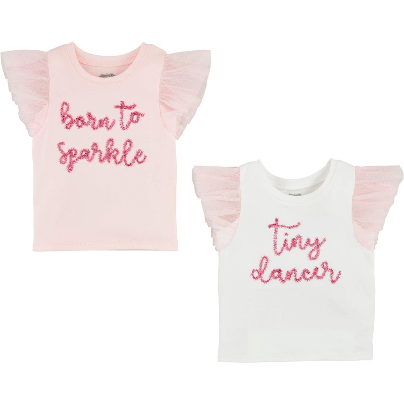 Mud Pie White Girl Sparkle Tees