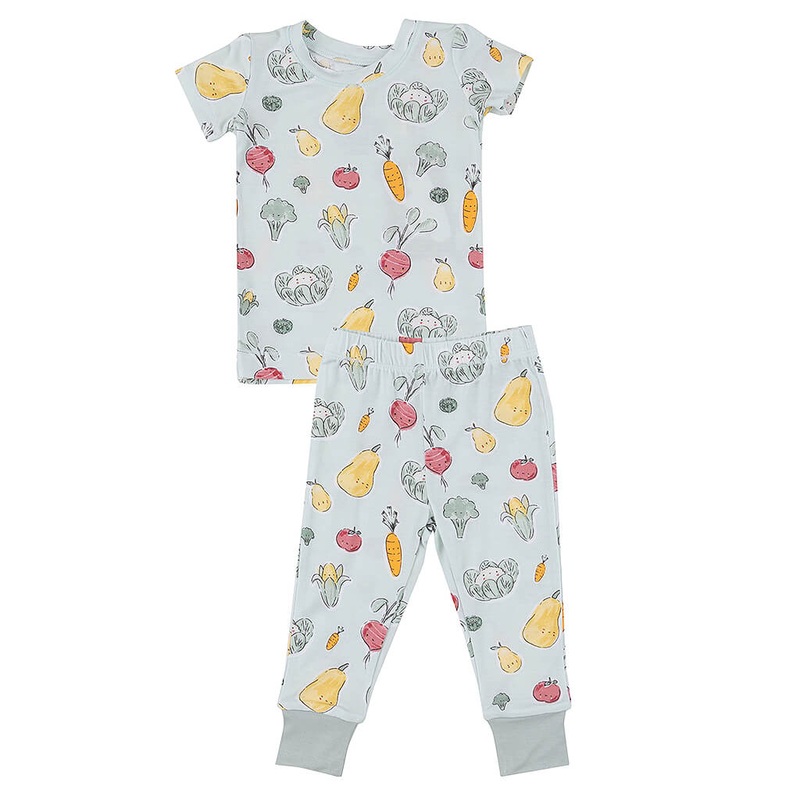 Short-Sleeve Pajama Set Watercolor Baby Veggies