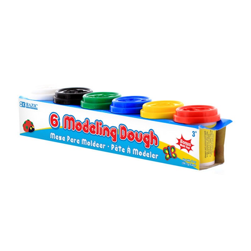 BAZIC 2 Oz. Multi Color Modeling Dough (6/Pack)
