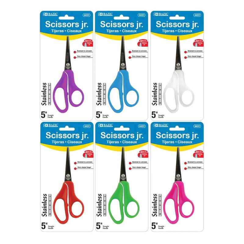 BAZIC 5″ POINTED TIP SCHOOL SCISSORS