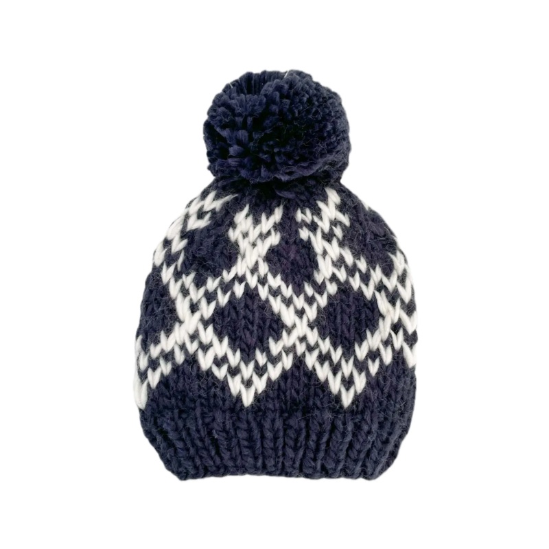 Blueberry Hill Diamond Faire Isle Hat – Navy