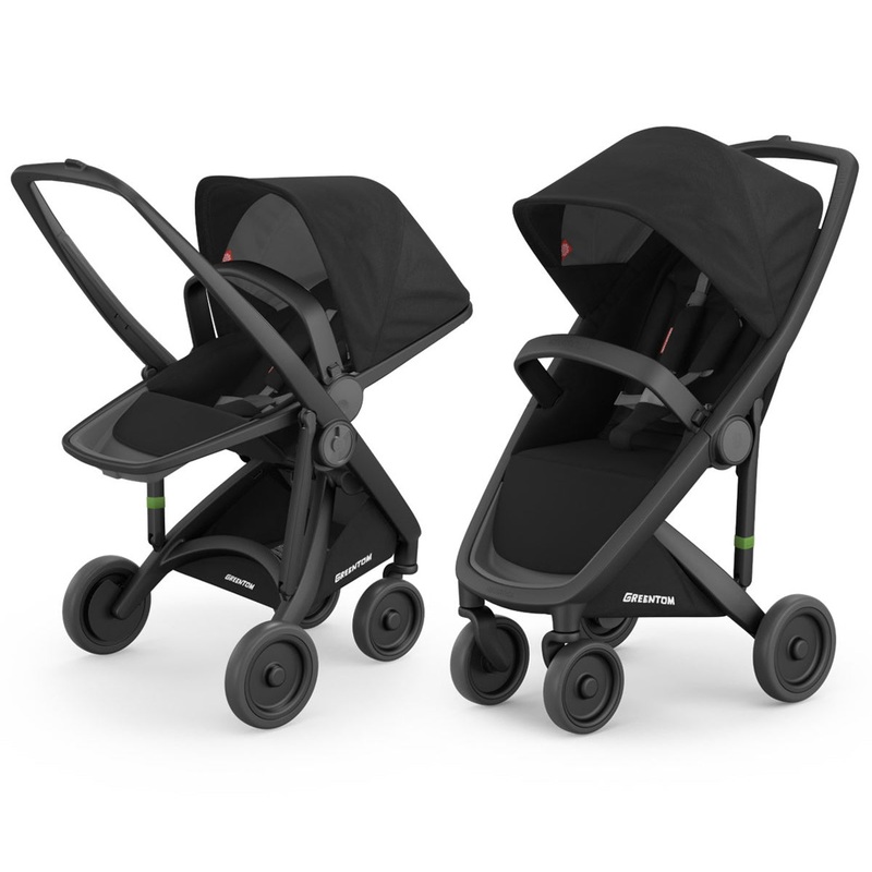 Greentom 2 in 1 Stroller – Black/Black