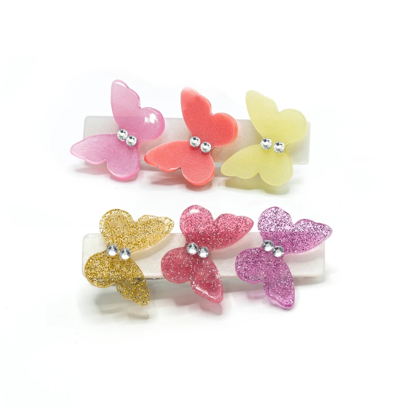 Lilies & Roses Butterflies Hair Clips – Spring Colors