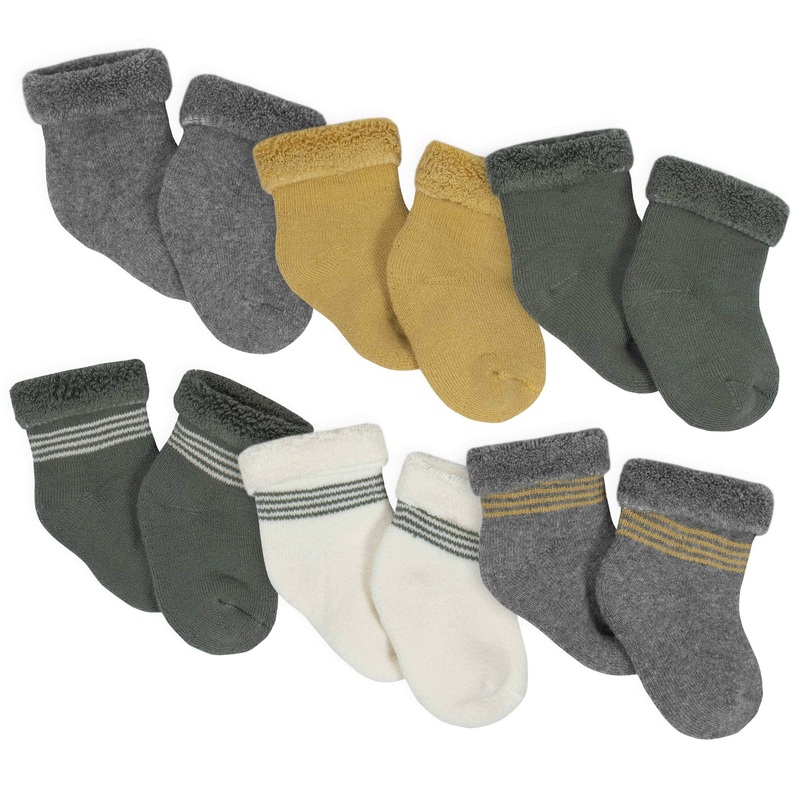 Gerber 6-Pack Baby Boys Tiger Wiggle-Proof Terry Bootie Socks