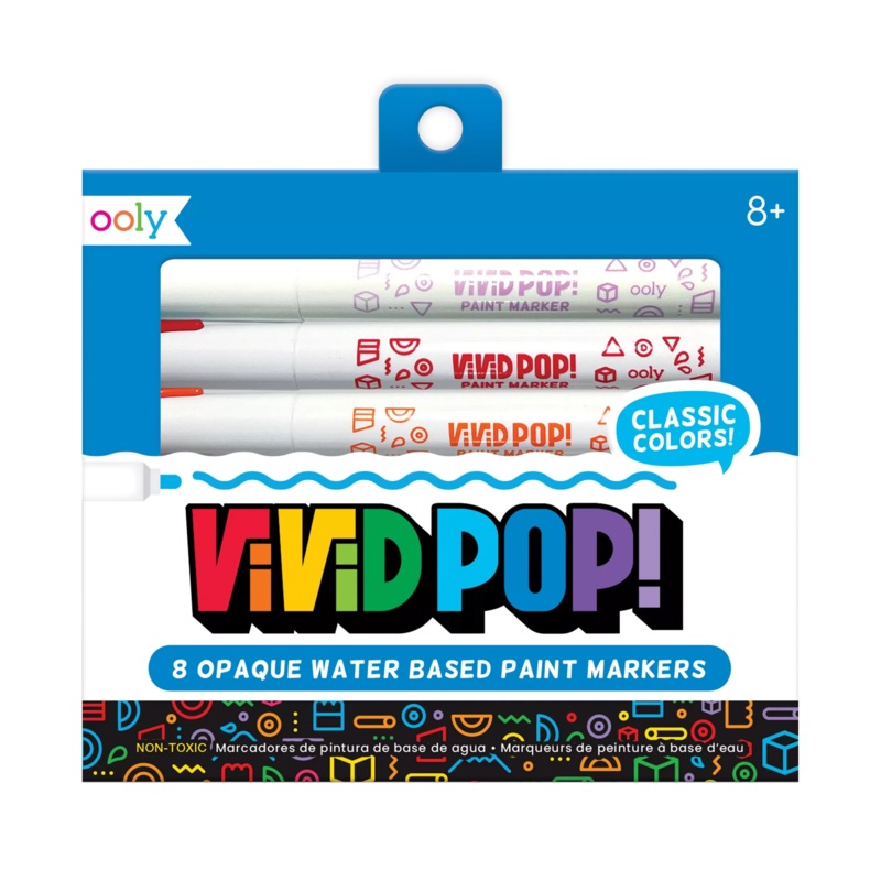 Vivid Pop! Water Based Paint Markers – Classic – 8 Pack