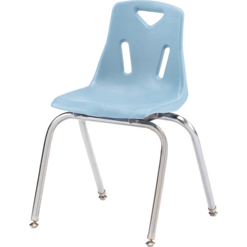 Berries Stacking Chair with Chrome-Plated Legs – 18″ Ht – Coastal Blue