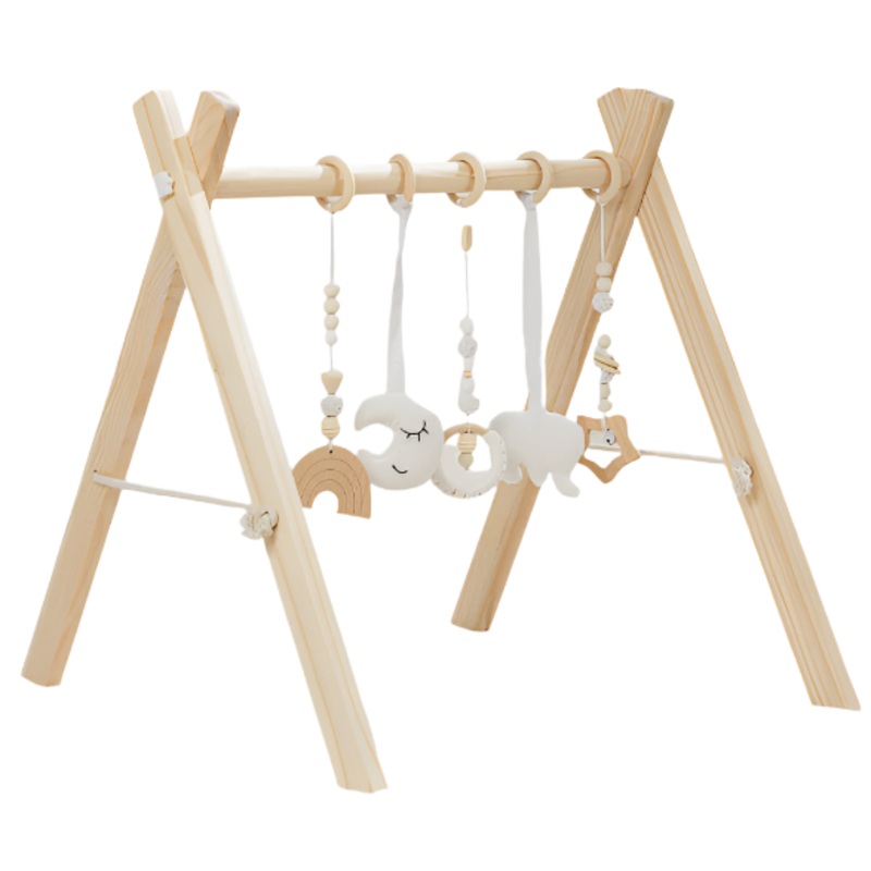 Comfy Cubs Wooden Play Gym, Natural Wood