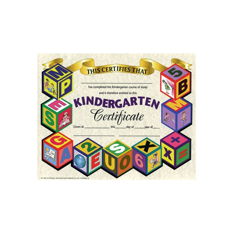 Kindergarten Certificate, 8.5″ x 11″ – Pack of 30