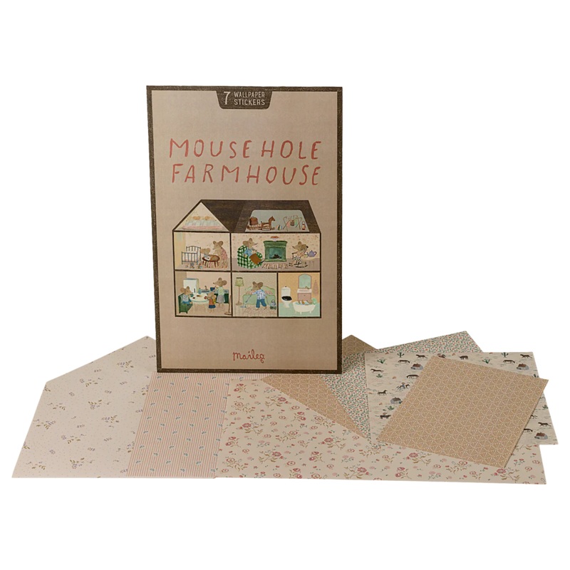 Maileg Mouse Hole Farmhouse Wallpaper