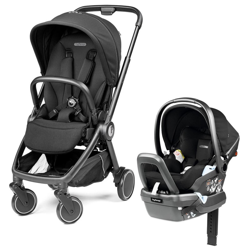 Peg Perego City Loop Stroller + Primo Viaggio Lounge Travel System Bundle – Black / True Black / True Black