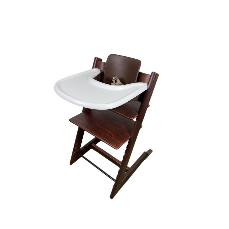 Stokke Tripp Trapp High Chair with Baby Set and Tray, Walnut, White