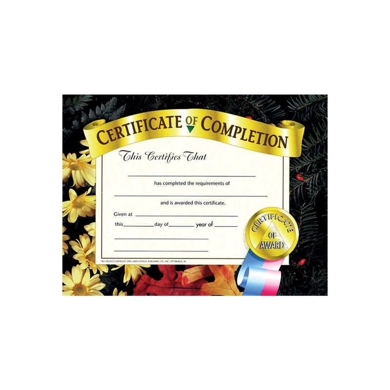 Certificate of Completion, 8.5″ x 11″ – Pack of 30