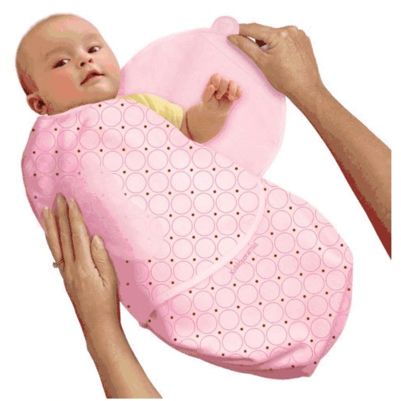 Kiddopotamus SwaddleMe Large Cotton Knit in Pink Cocoa Dot