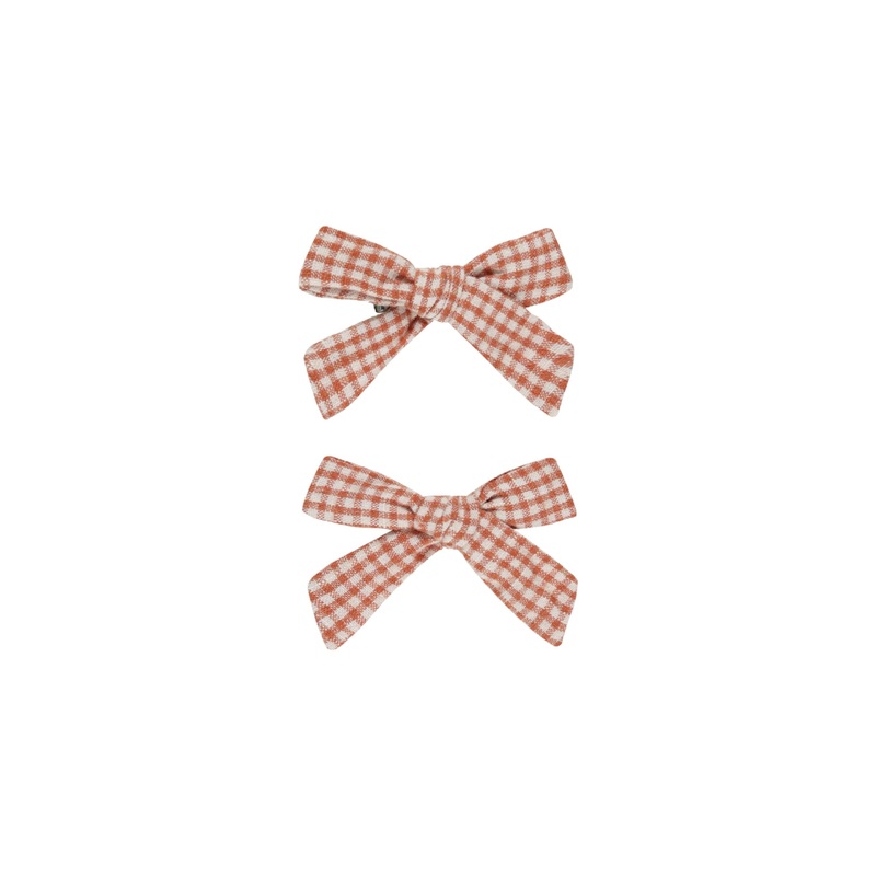Rylee + Cru Bows, Set of 2 Poppy Gingham